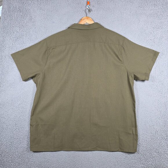 Coofandy Shirt Mens Size 3XL Open Camp Collar Linen Blend Canvas Beach SS NWT - Picture 2 of 11